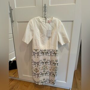Ted Baker size 3 NWT Floral White and Blue Dress
